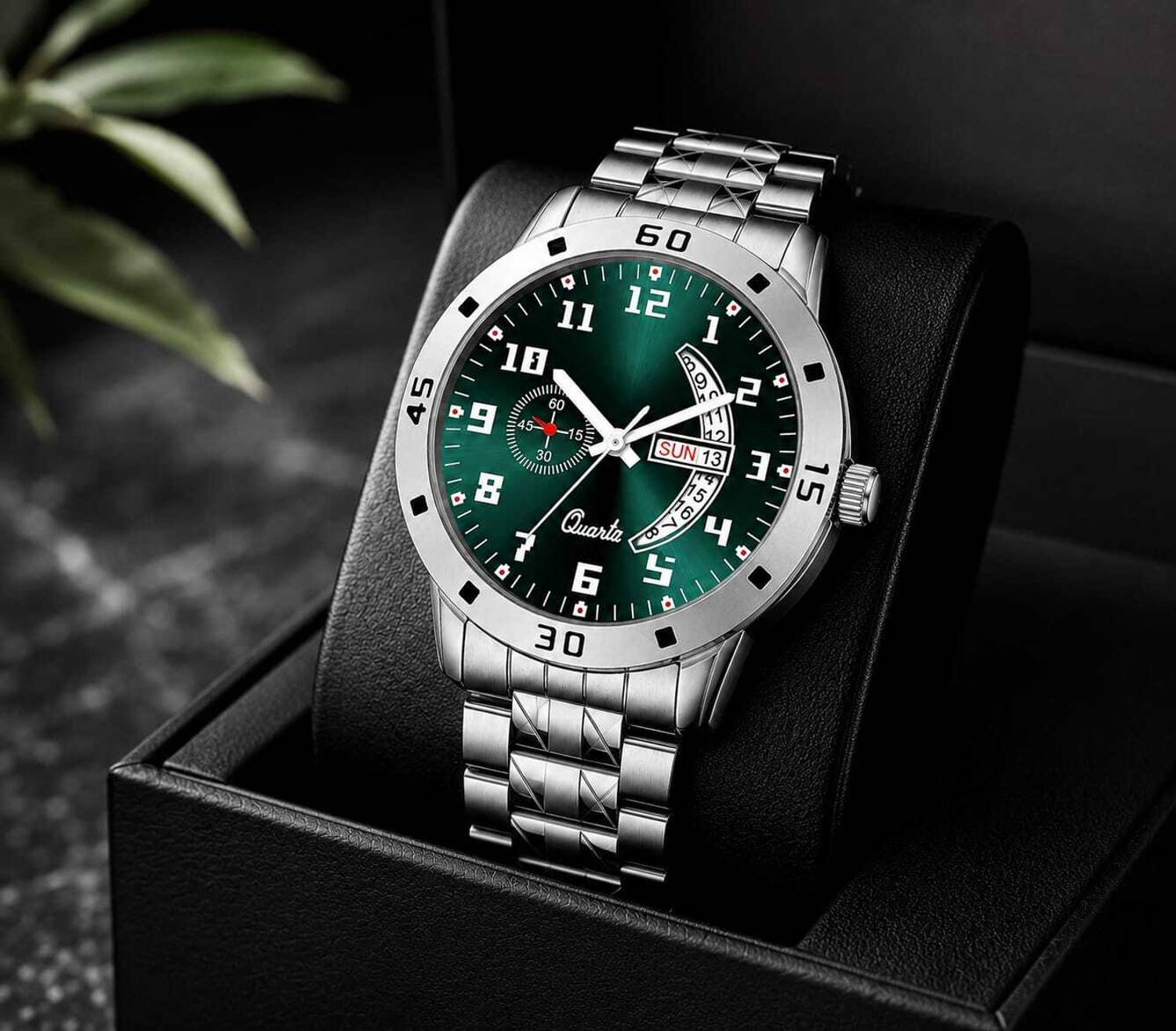 Anandani Trending Day & Date Premium Watch Stainless Steel (Forest Green-Dial Wrist Watch Trending Day & Date Premium Watch Stainless Steel (Forest Green-Dial Wrist Watch Analog Watch  - For Men