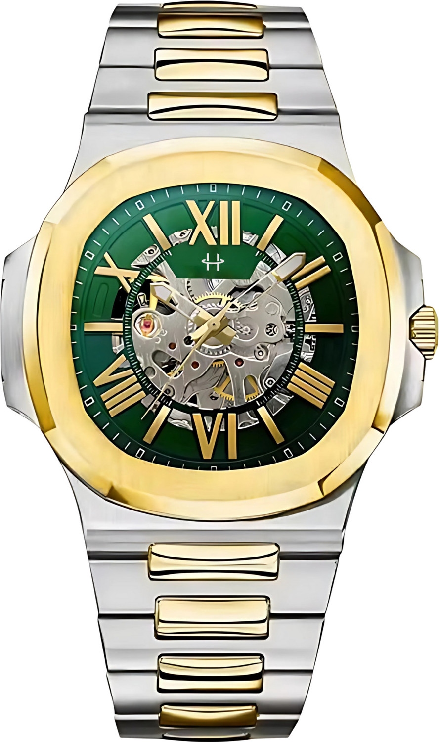 Image of HORAME 42MM Automatic Watch For Men, Square Skeleton Dial Mechanical Watch For Men 42MM Automatic Watch For Men, Square Skeleton Dial Mechanical Watch For Men Analog Watch - For Men