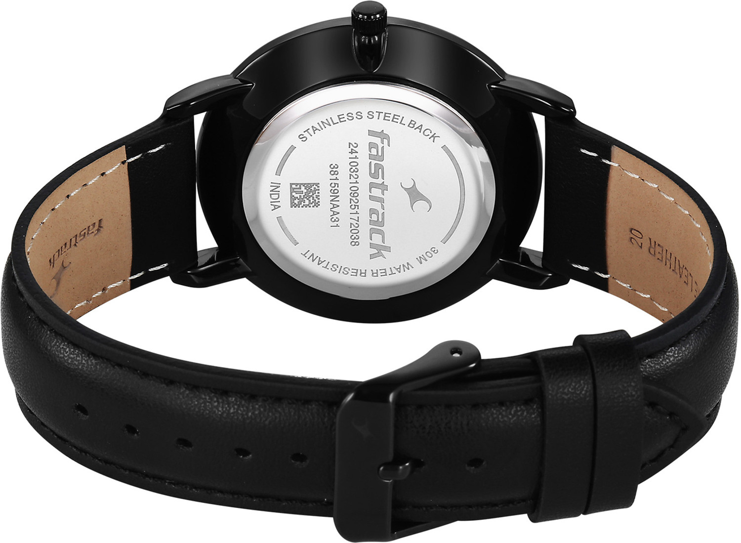 Image of Fastrack Stunners X Fastrack Stunners X Quartz Black Dial Black Leather Strap Analog Watch - For Men
