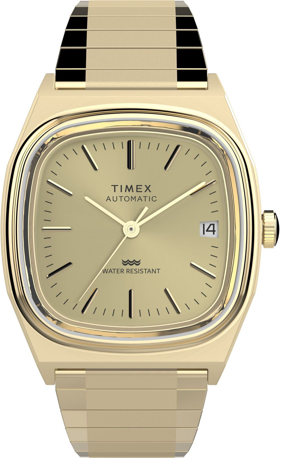 Image of TIMEX TW2Y07200IK Rectangle 34mm Champagne Dial Analog Watch - For Men