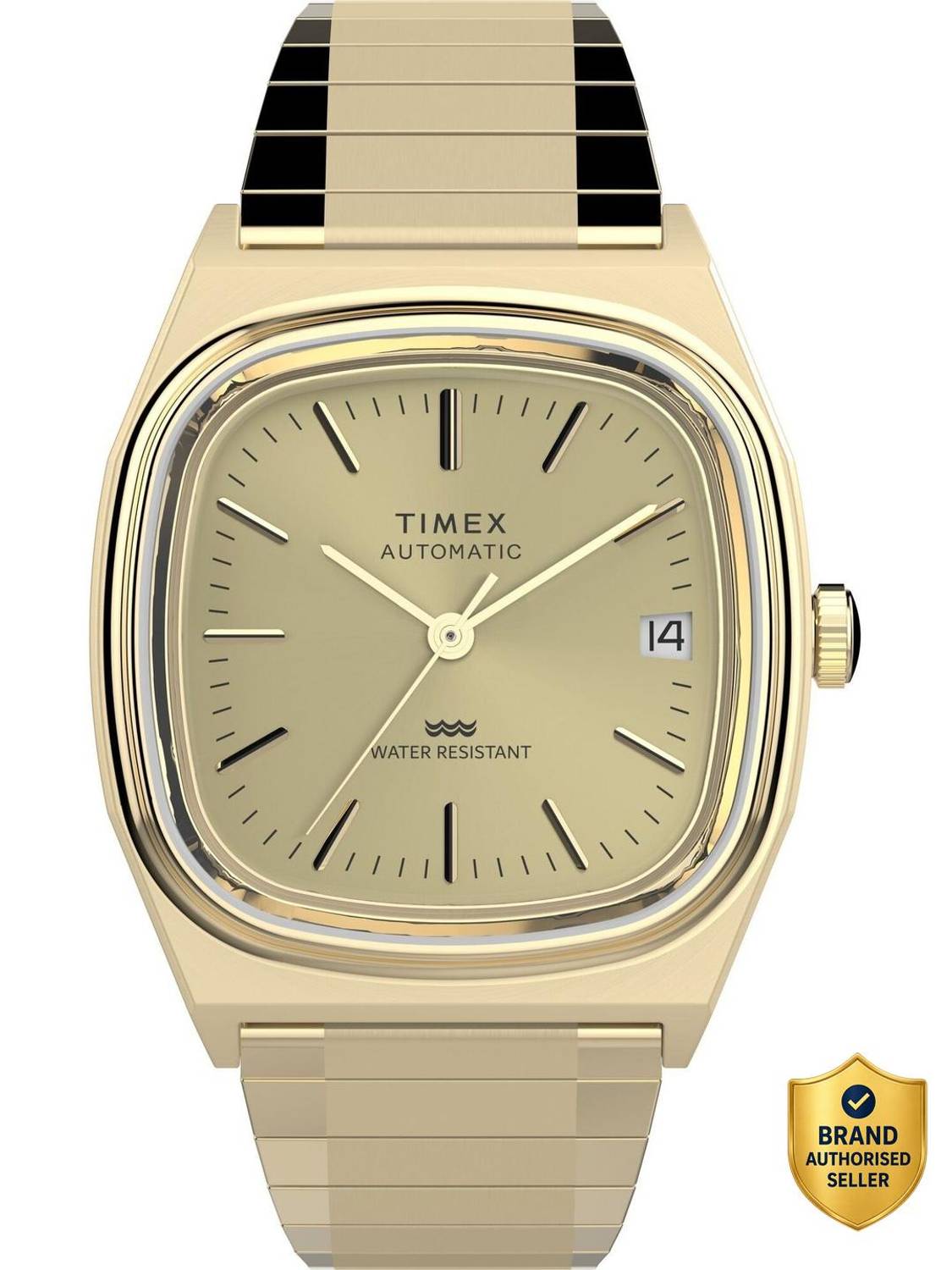TIMEX TW2Y07200UJ Q Square 34mm Champagne Dial Watch - Men - Image 1