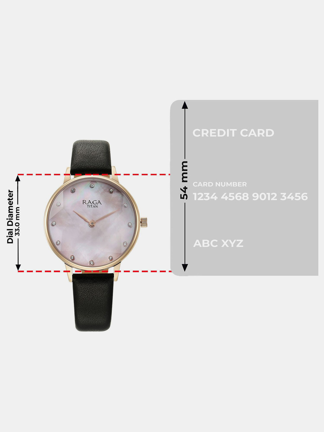 Image of Titan Titan Raga Showstopper Pink MOP Dial Black LeatherStrap Analog Watch - For Women