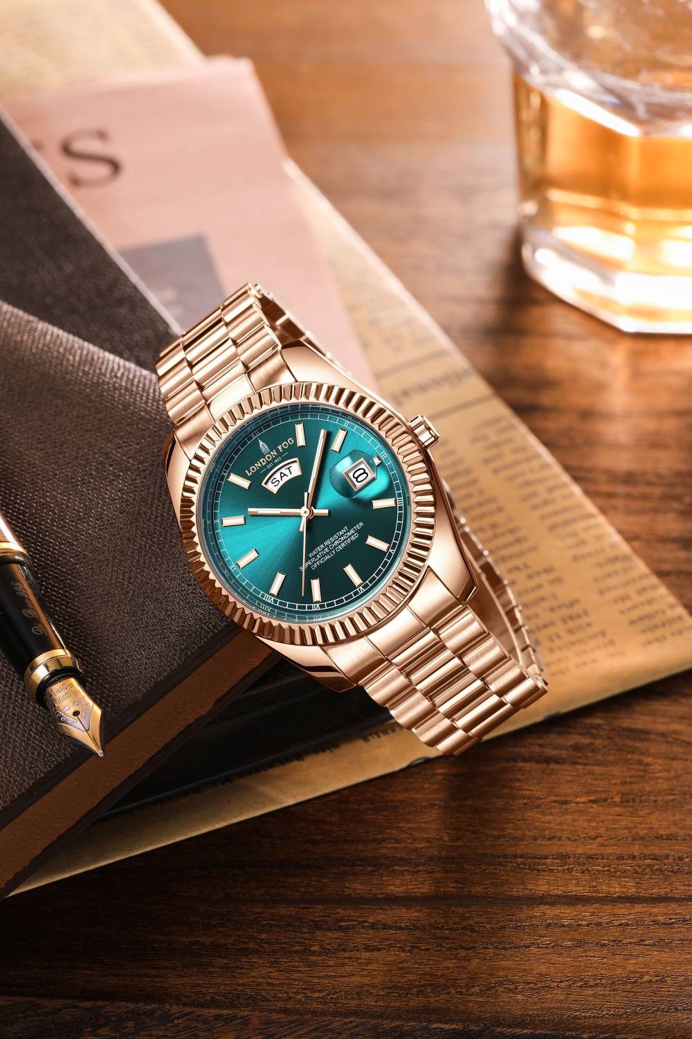 London Green Dial Rose Gold Watch - Image 4