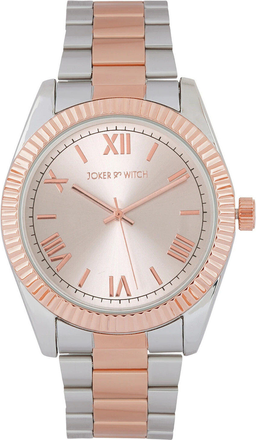 Image of Joker & Witch Joker & Witch Leigh 41mm Rose Gold Dial Dualtone Stainless Steel Watch for Men Analog Watch - For Men