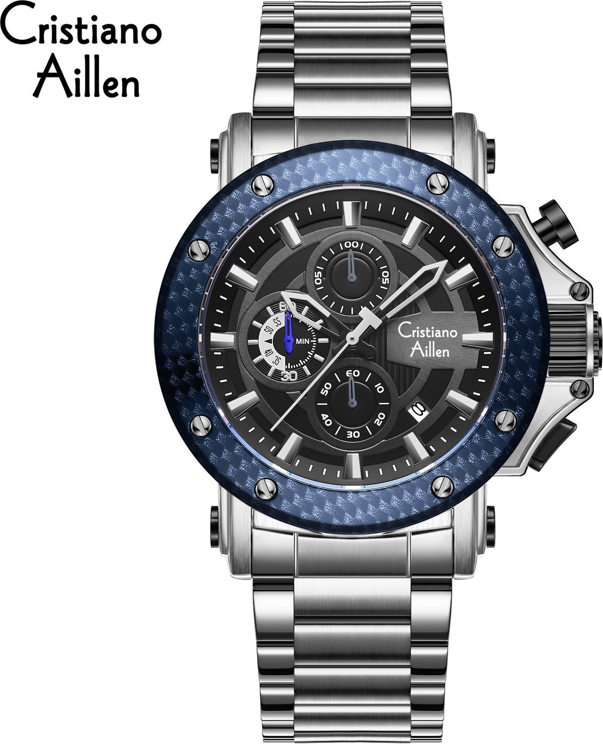 Image of Cristiano Aillen CA-9842 Multifunction Business & Sports Watch with Date - Model CA-9842 Analog Watch - For Men