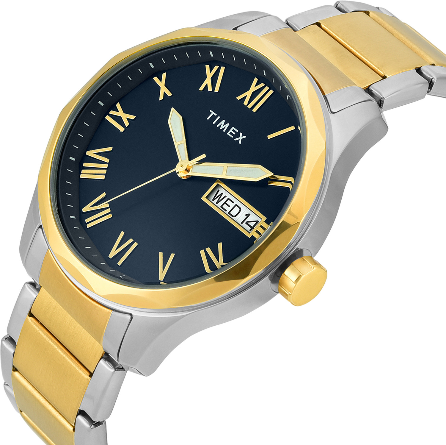 Image of TIMEX Signio Round 44mm Blue Dial Analog Watch - For Men