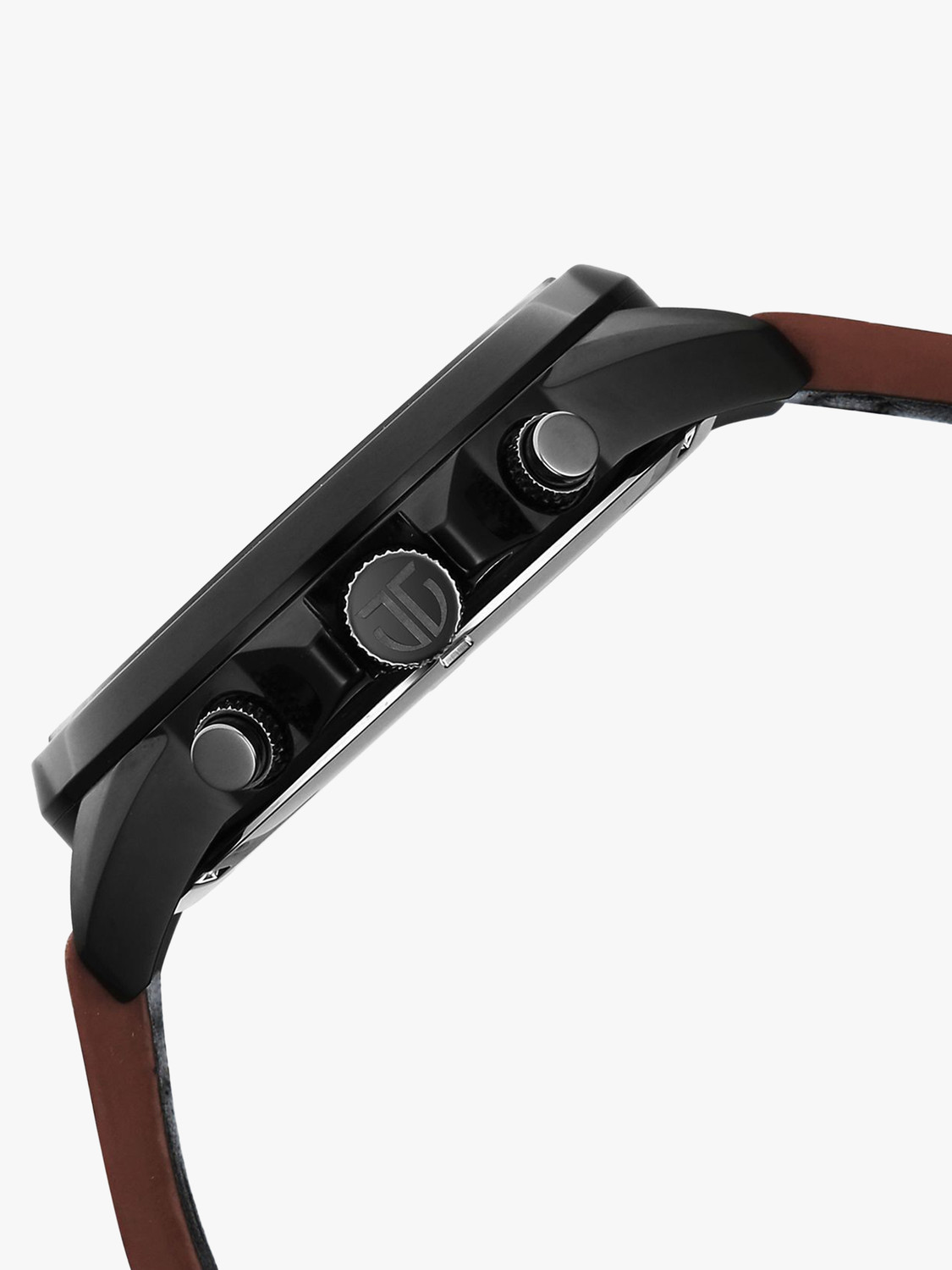 Image of Titan watch Quartz with Black Dial Brown Leather Strap Analog Watch - For Men