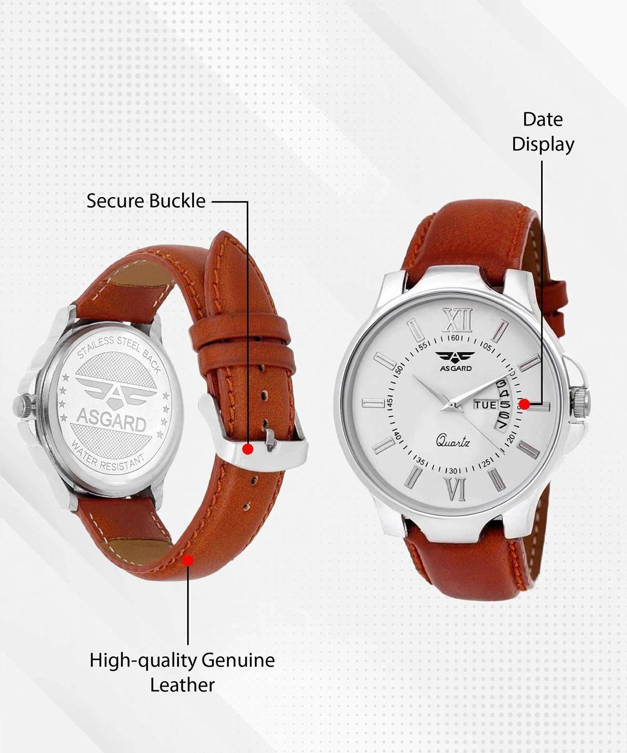 ASGARD Men's Day & Date Analog Watch - Image 3
