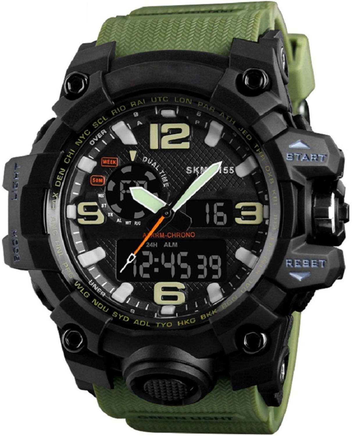 Image of Harbor A boys' favorite timepiece with a sturdy green PU strap Analog-Digital Watch - For Boys