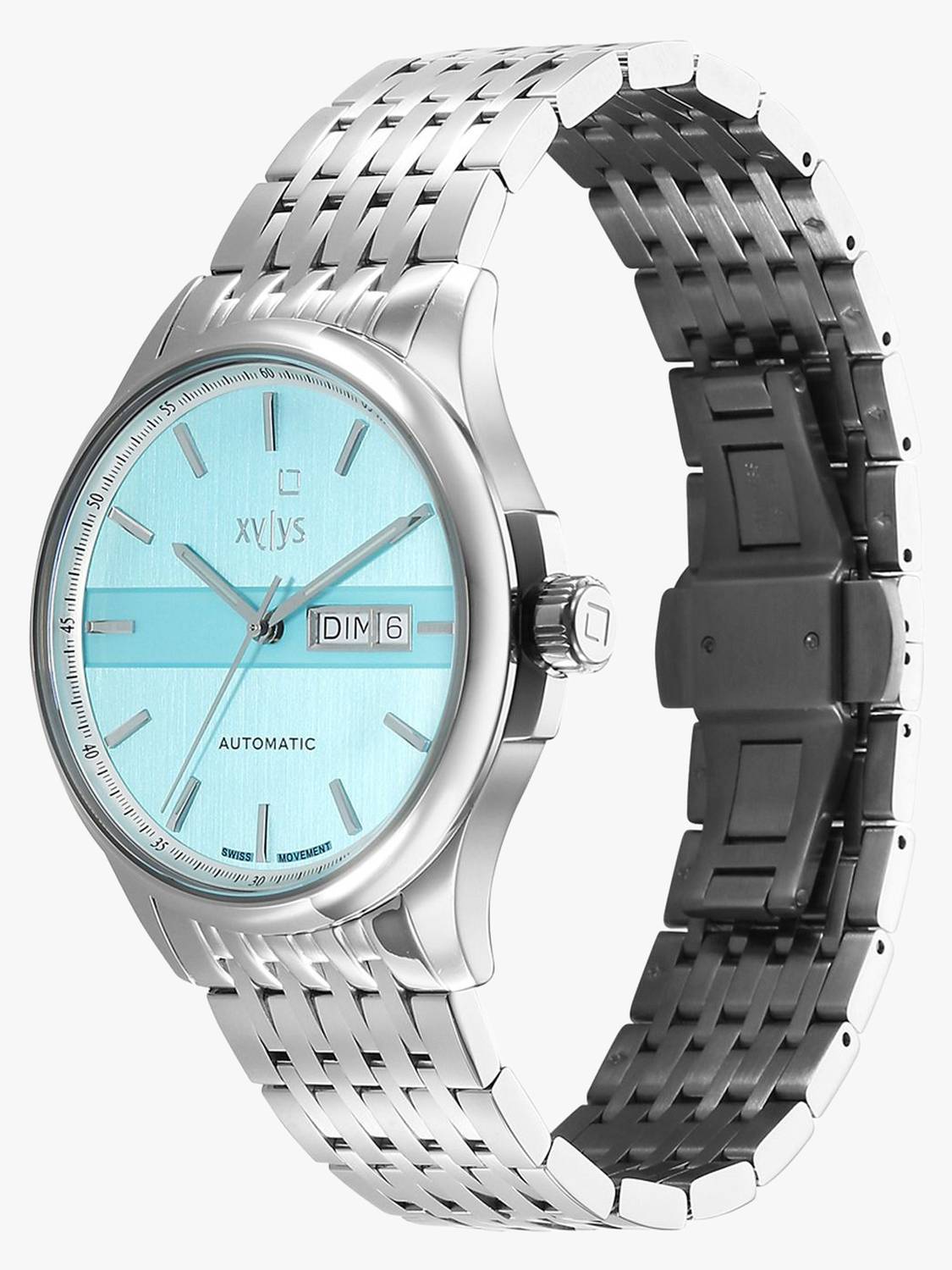 XYLYS Urbanite Analog with Date Dial Silver Stainless Steel Strap