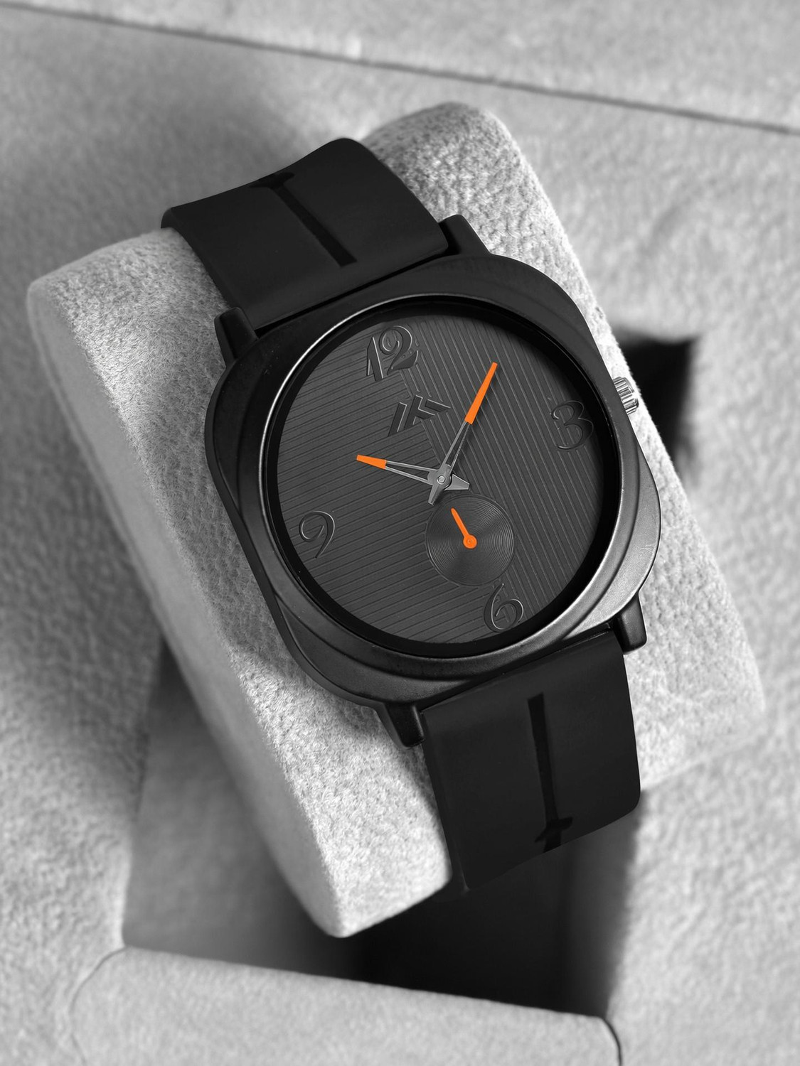 Image of Loretta LT-901 Black Waterproof Square Dial & Silicone Belt with Magnetic Closure Analog Watch - For Men