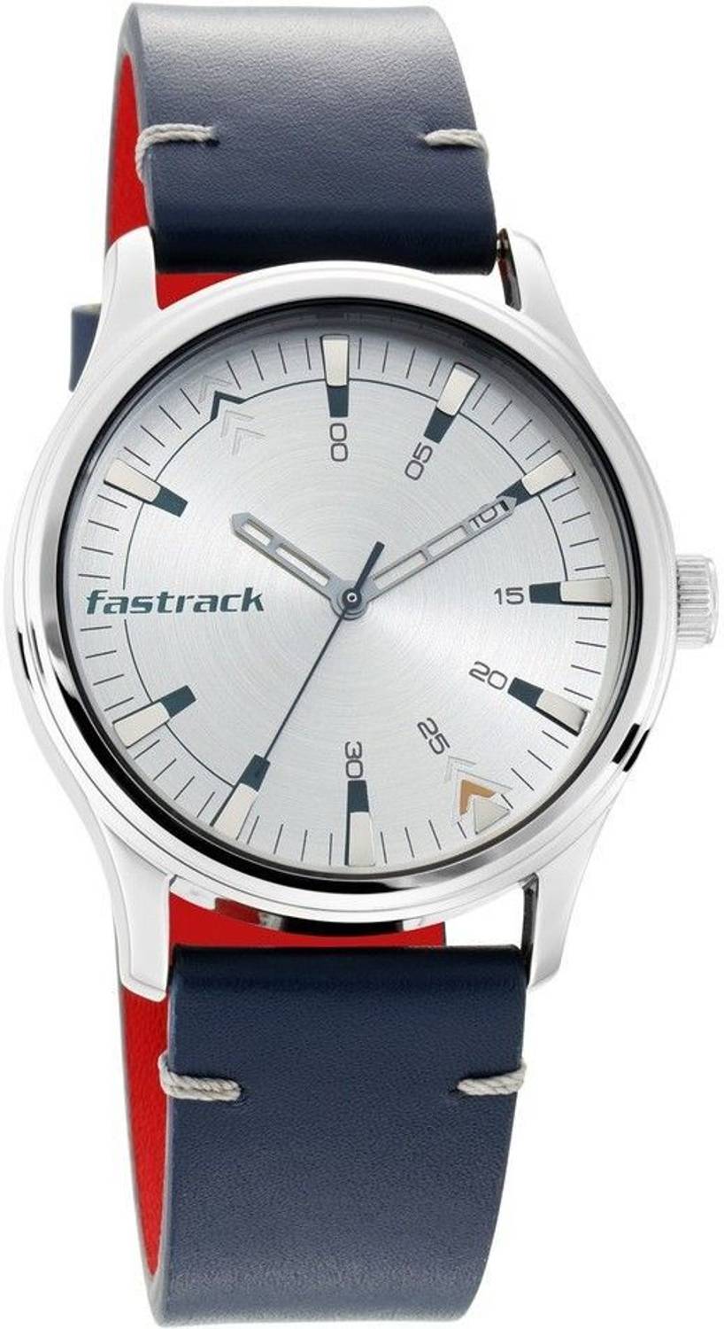Fastrack NP3236SL01 Silver Dial Blue Leather Strap Watch - Image 5