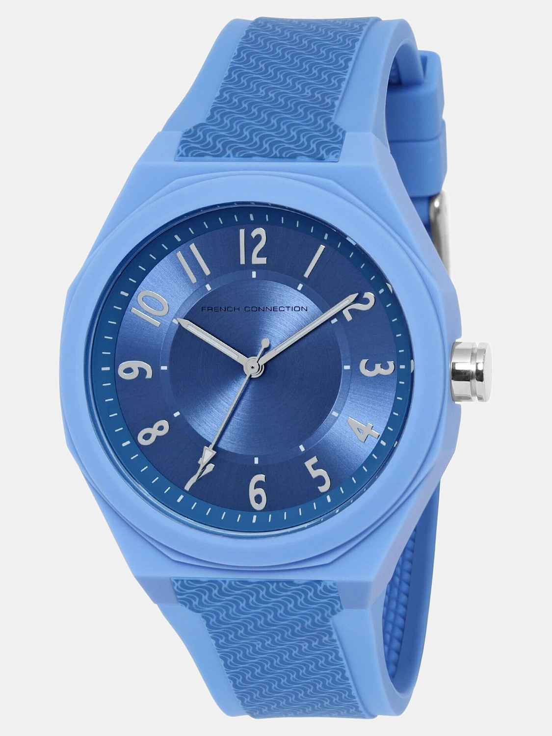 Image of French Connection Wave WAVE FW25 Unisex Analog Watch with Blue Circular Brush Dial Analog Watch - For Men & Women