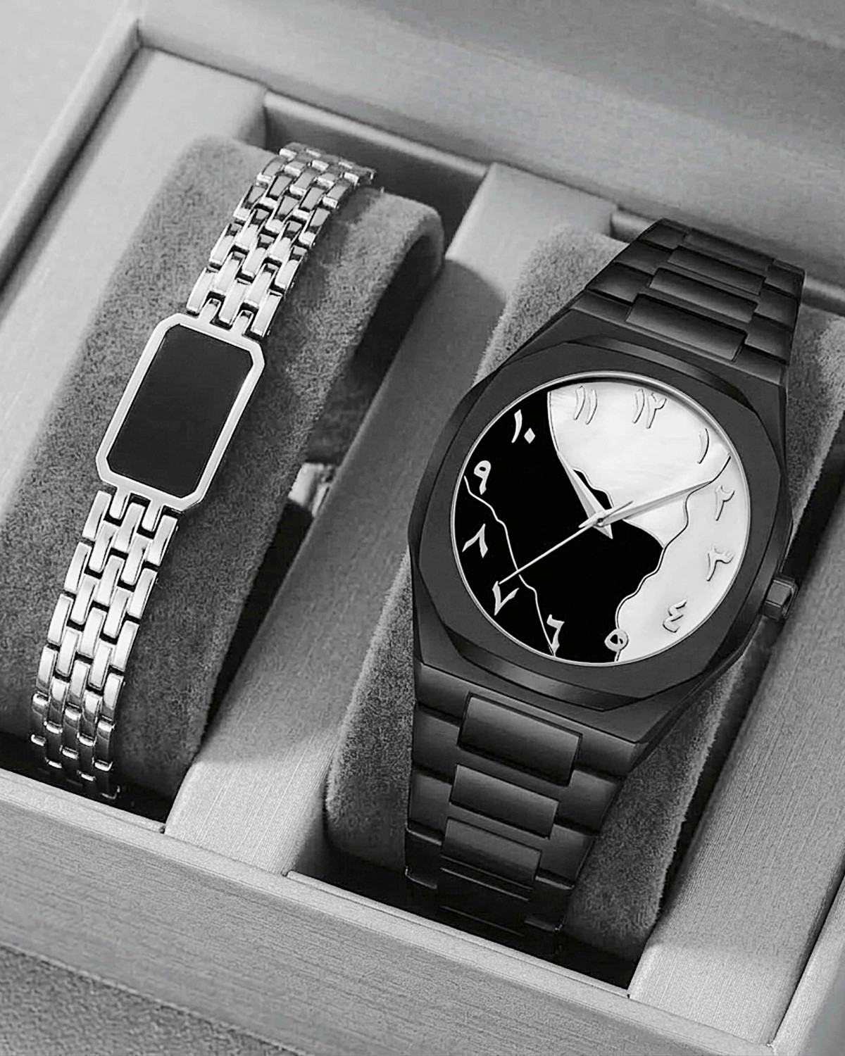 Image of SUBERA Analog Watch - For Men Bracelet+Fashion Premium Watch for Men-Matte Black Metal Strap-Push Button Clasp