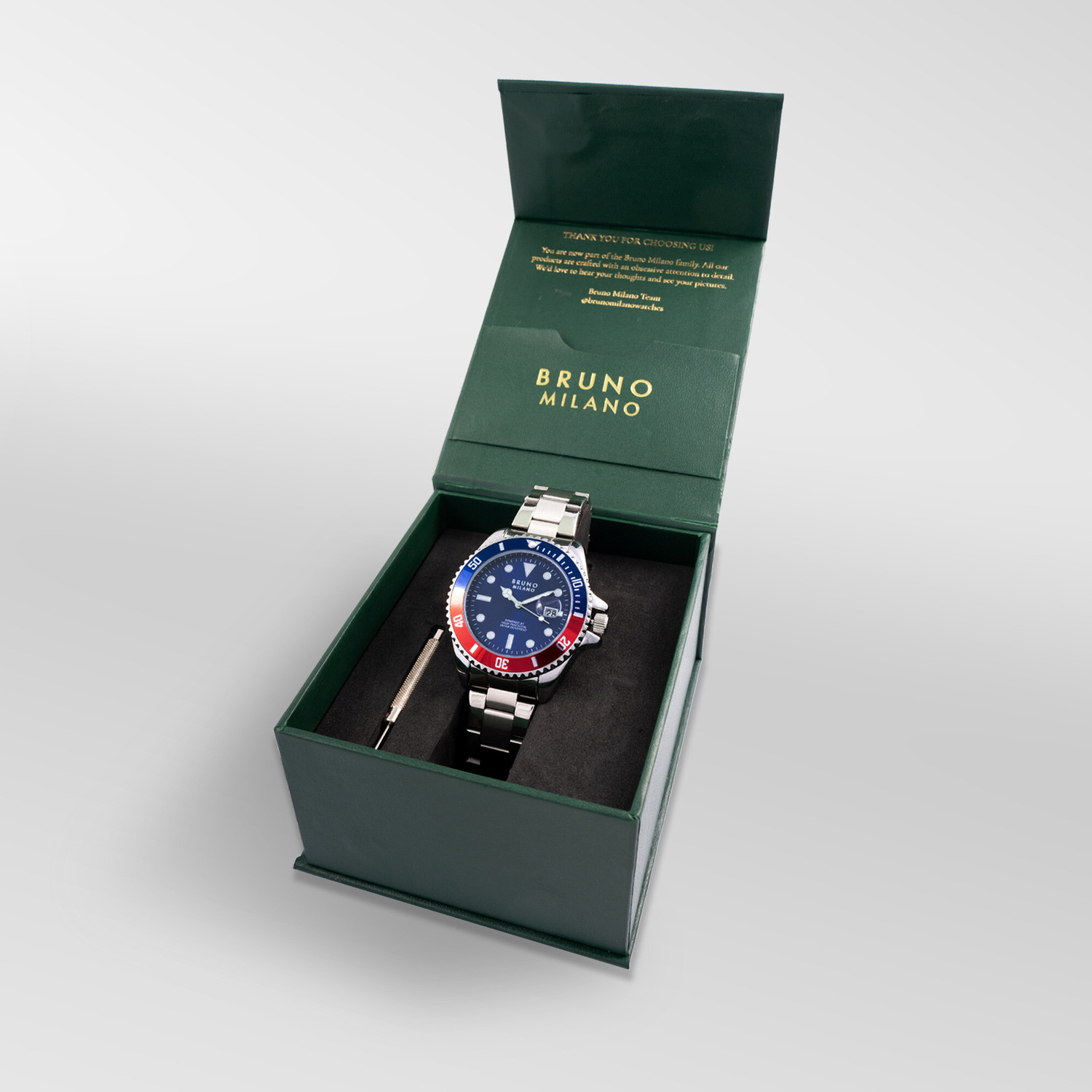 Image of Bruno Milano Luxury Red Blue Stainless Steel Analog watch for Men Analog Watch - For Men