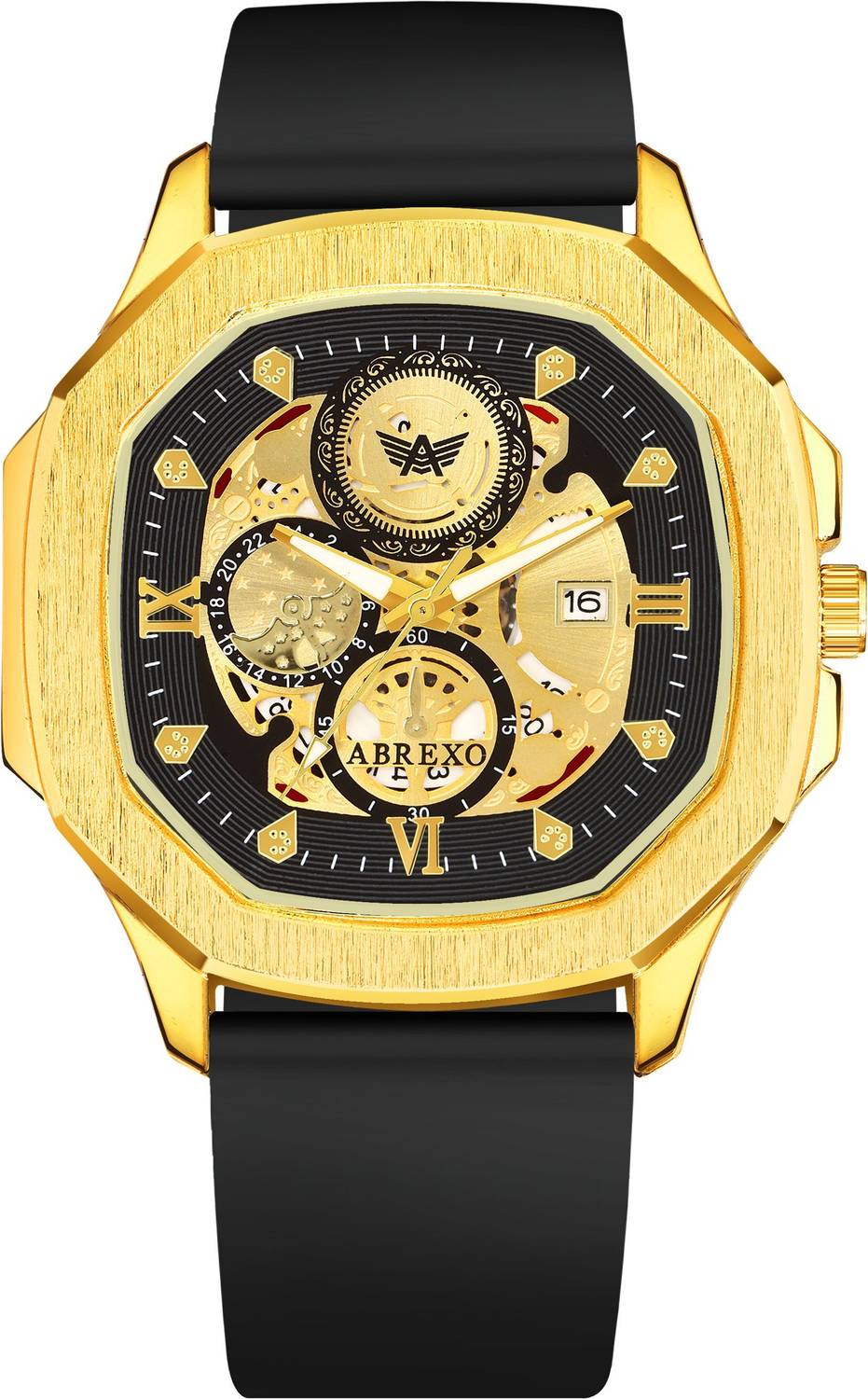 ABREXO Abx8300-GD BK Gold Dial Chrono Watch - Image 3