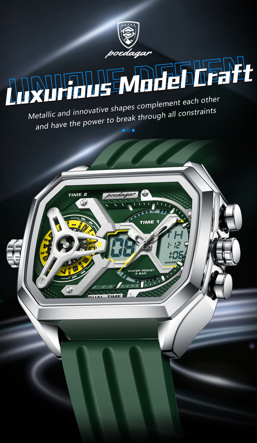 Image of POEDAGAR E106G-C Analog-Digital Watch - For Men