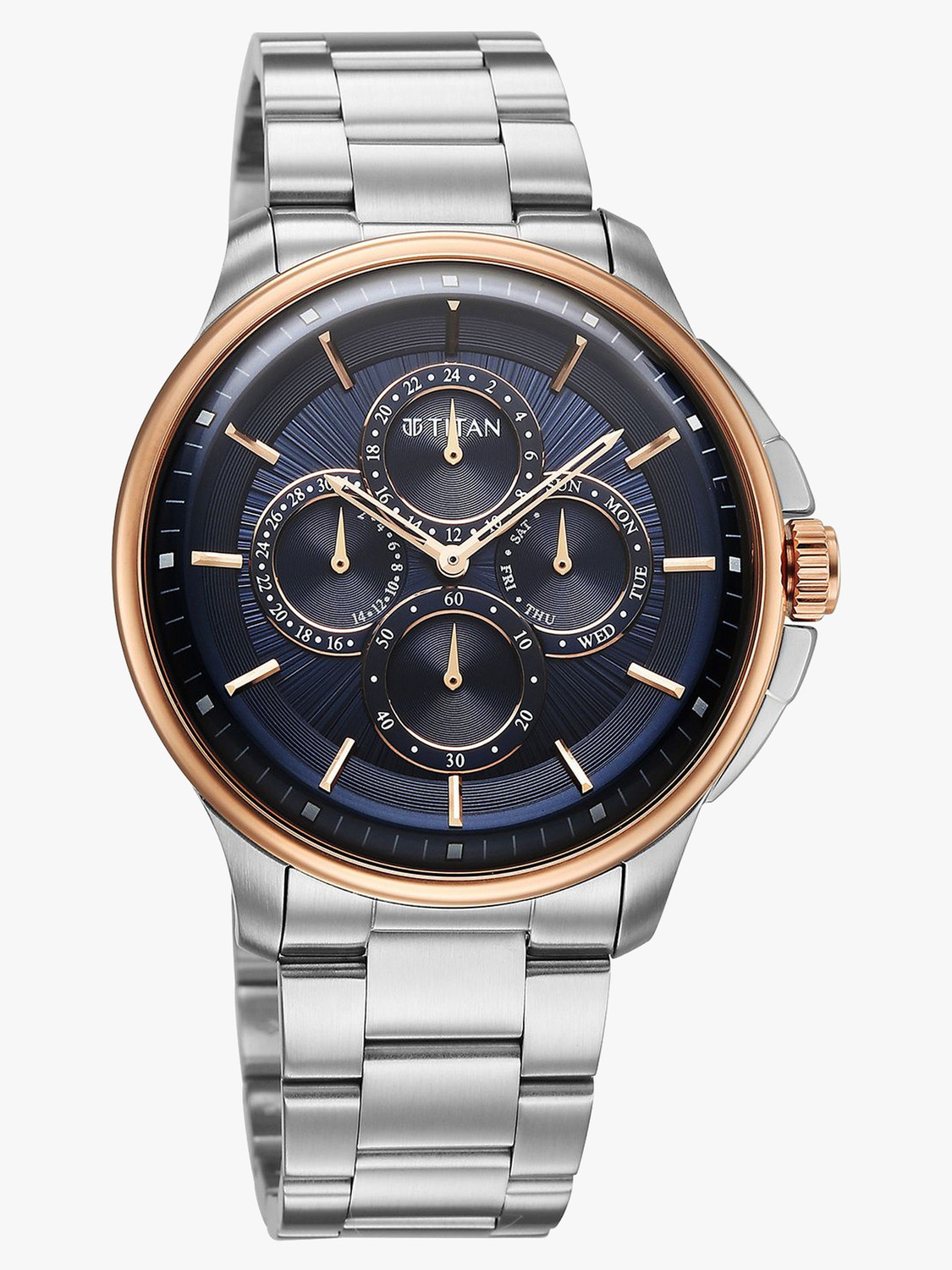Image of Titan Titan Classique Four Eye Multifunction Titan Classique Four Eye Multifunction Analog Blue Dial Watch for Men Analog Watch - For Men