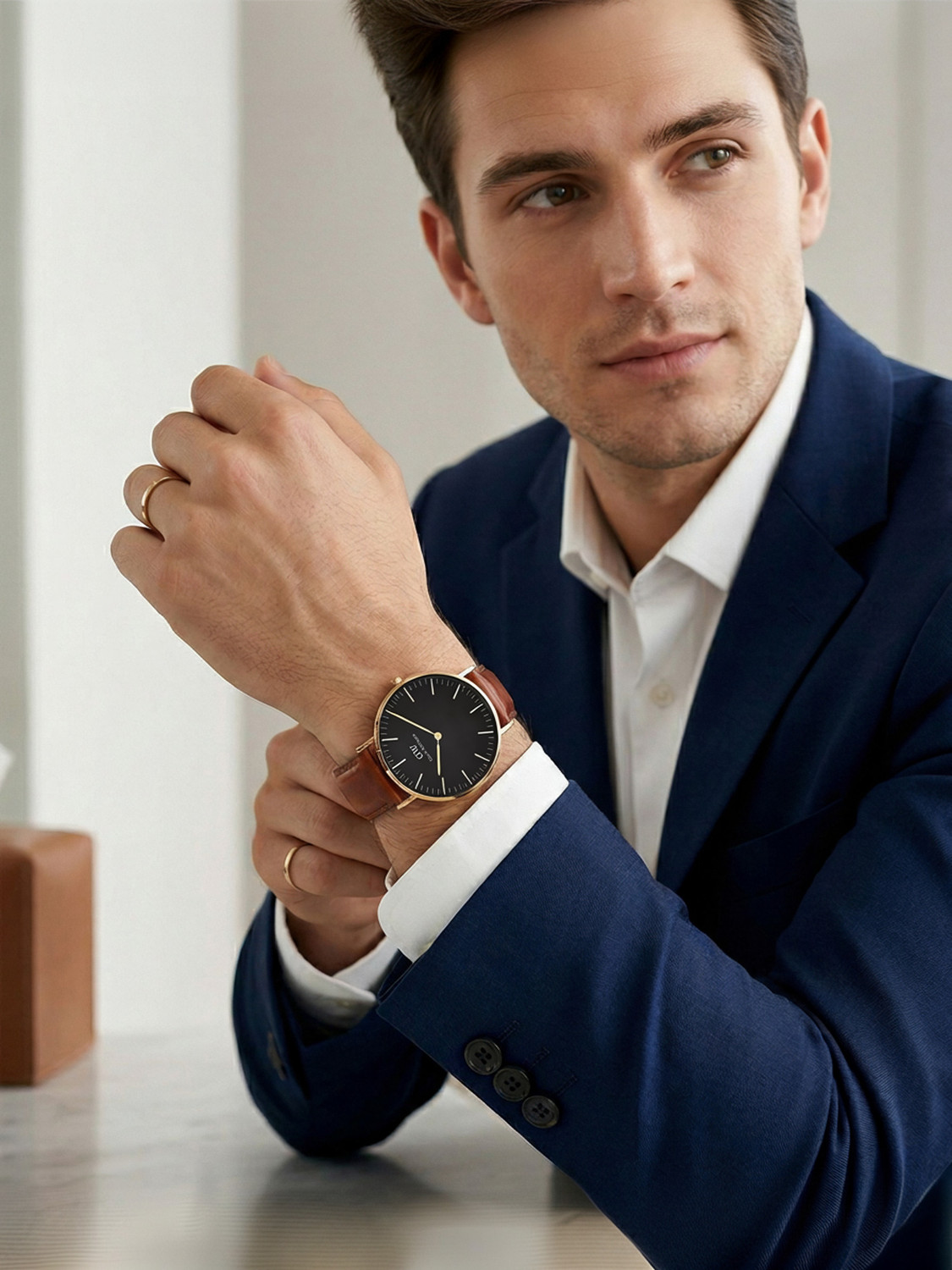 Image of DANIEL WELLINGTON Classic St Mawes 36mm Black Dial Analog Watch - For Men & Women