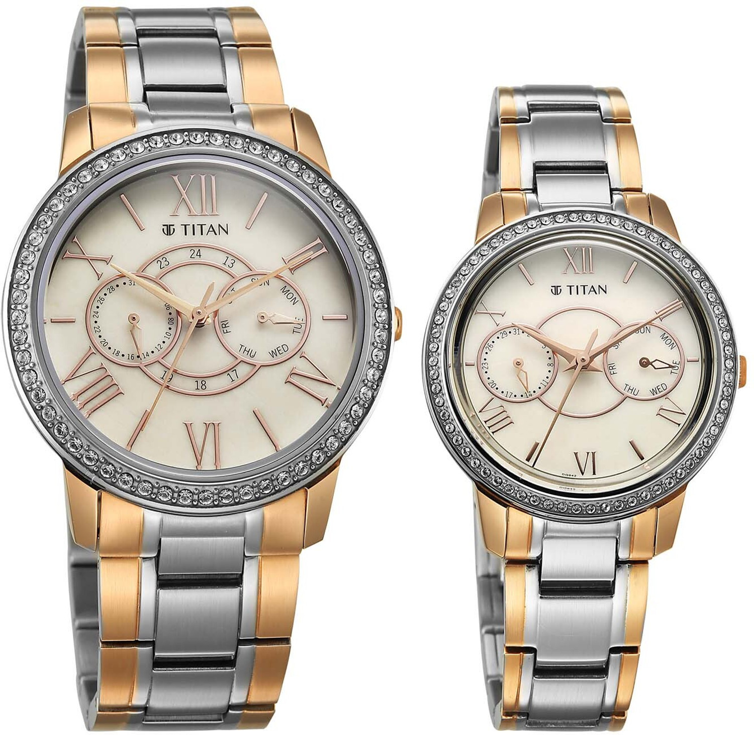 Image of Titan Royal Bandhan Titan Royal Bandhan Pink Round Dial Couple's Watch / Analog Watch - For Couple