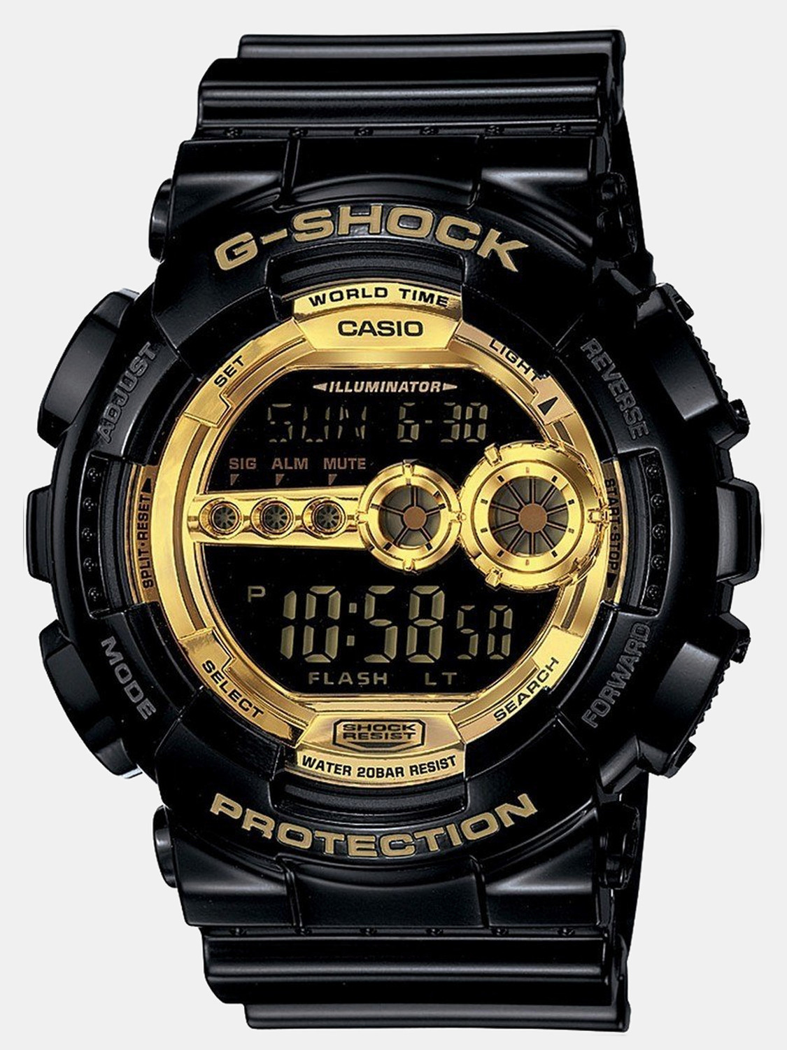 CASIO G-SHOCK GD-100GB-1DR Black-Gold Dial Black Resin Strap Digi... more