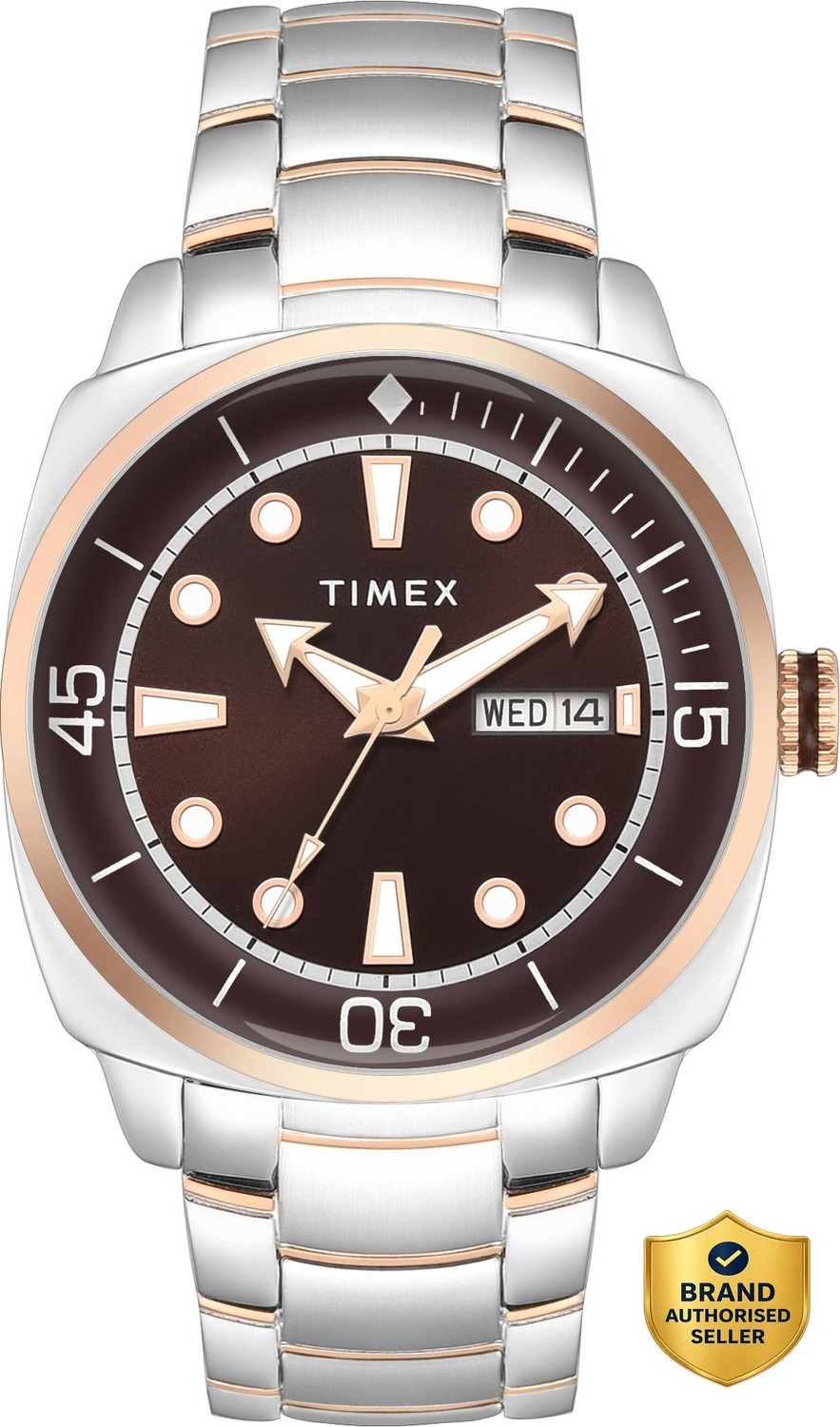 TIMEX Day-Date, Brown Dial Analog Watch - For Men