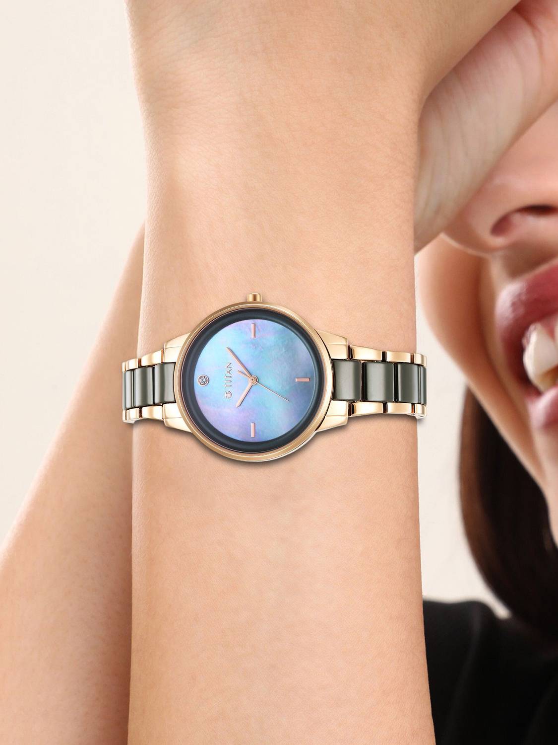 Titan Purple Ceramic Purple Ceramic Analog Watch - For Women - Buy