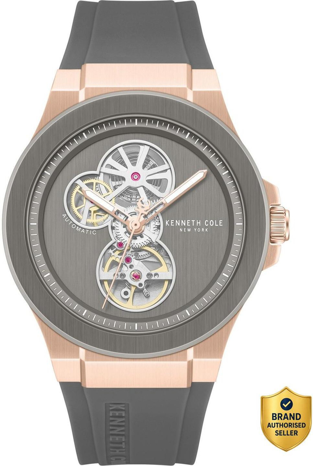Image of Kenneth Cole Automatic Sport Quartz Black Dial Silver Stainless Steel Strap Analog Watch - For Men
