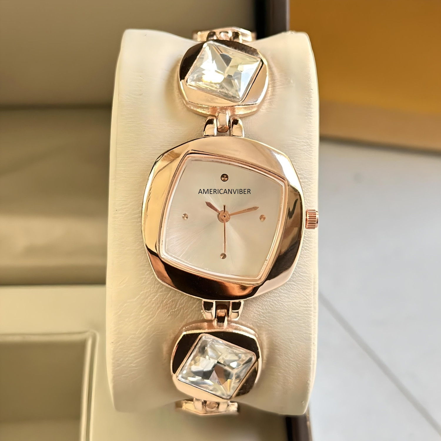 Image of Americanviber DRW0034 BROWN+DRW0027 ROSE WHITE Premium Stylish Combo Watch Set for Women & Girls Analog Watch - For Women