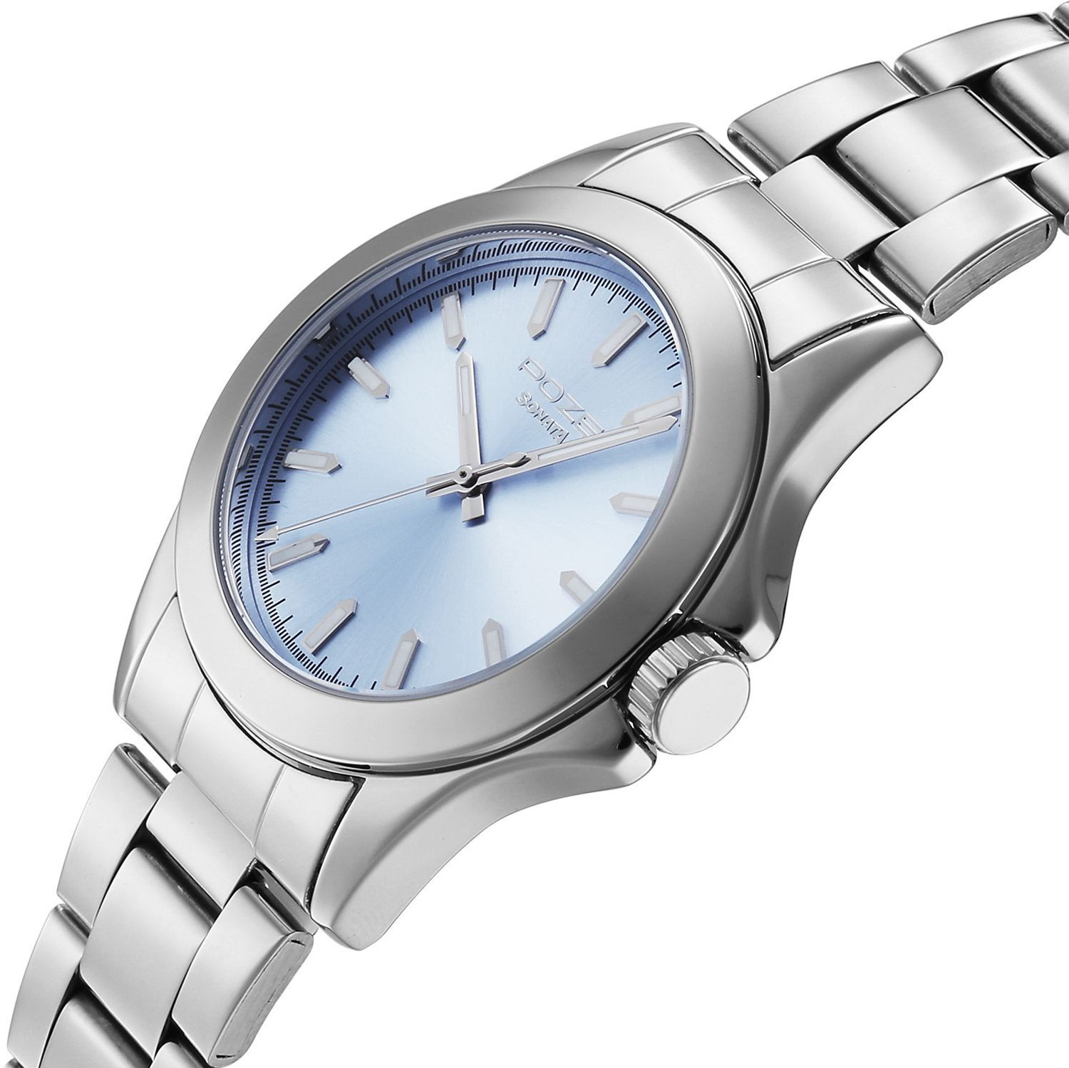 Image of SONATA POZE DROP 8 Sonata Poze 8 Quartz Lt. Blue Dial IPS Stainless Steel Strap Analog Watch - For Men