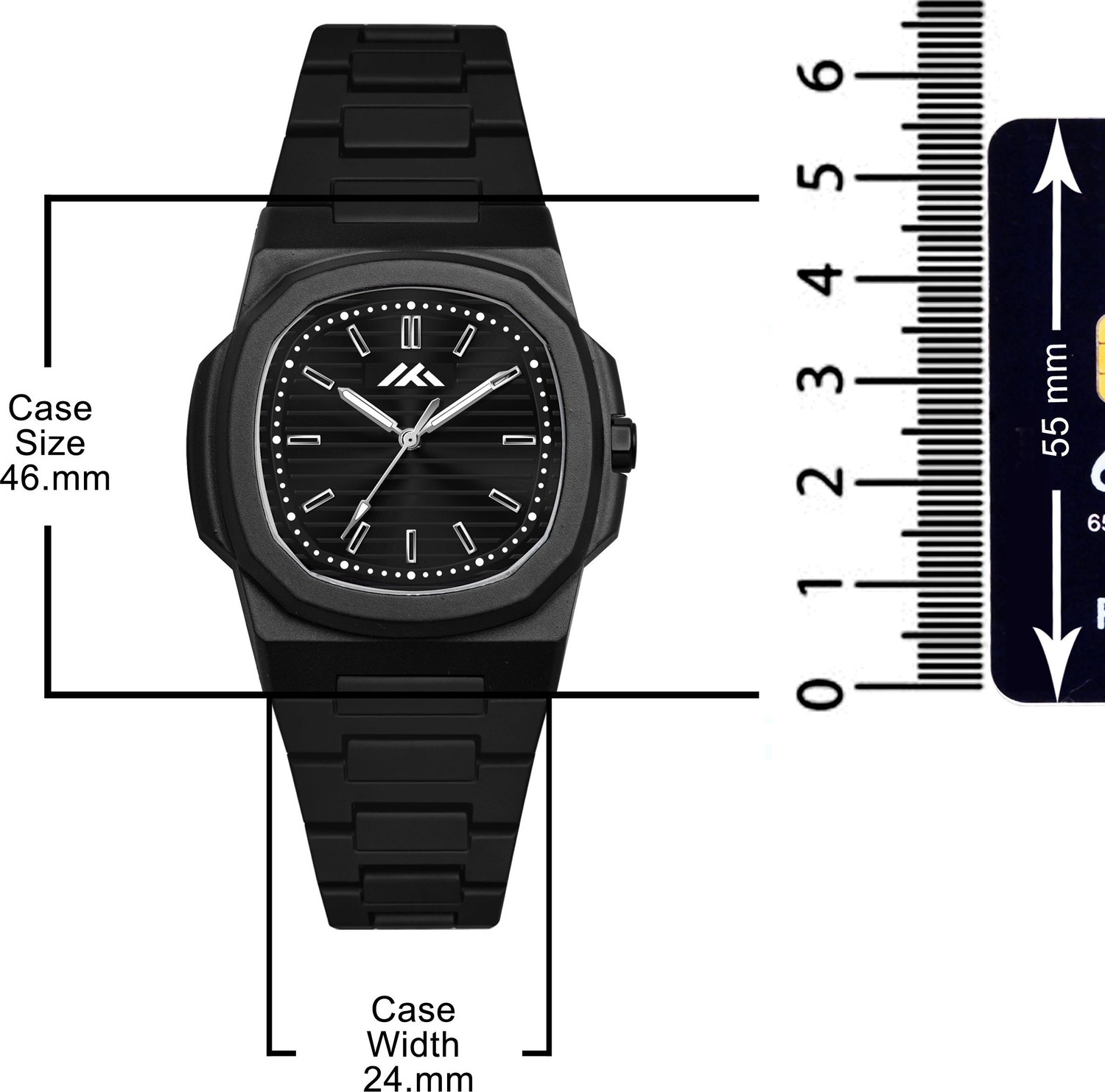 Image of HIRPARA MT-5538 Luxury Matte Black Wristwatch with Octagonal Case Analog Watch - For Men