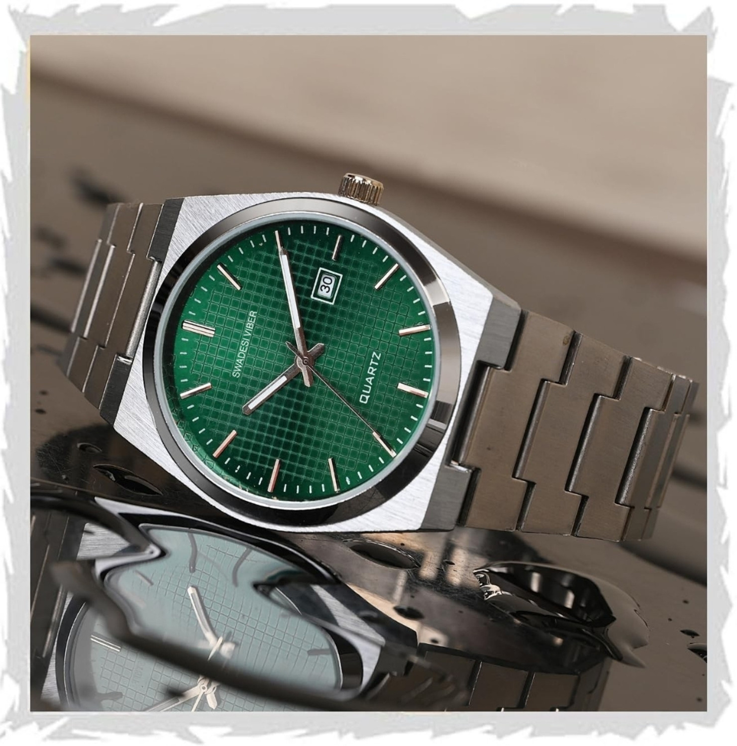 Image of SWADESI VIBER SV216 Viber Elite Stainless Collection Analog Watch - For Men
