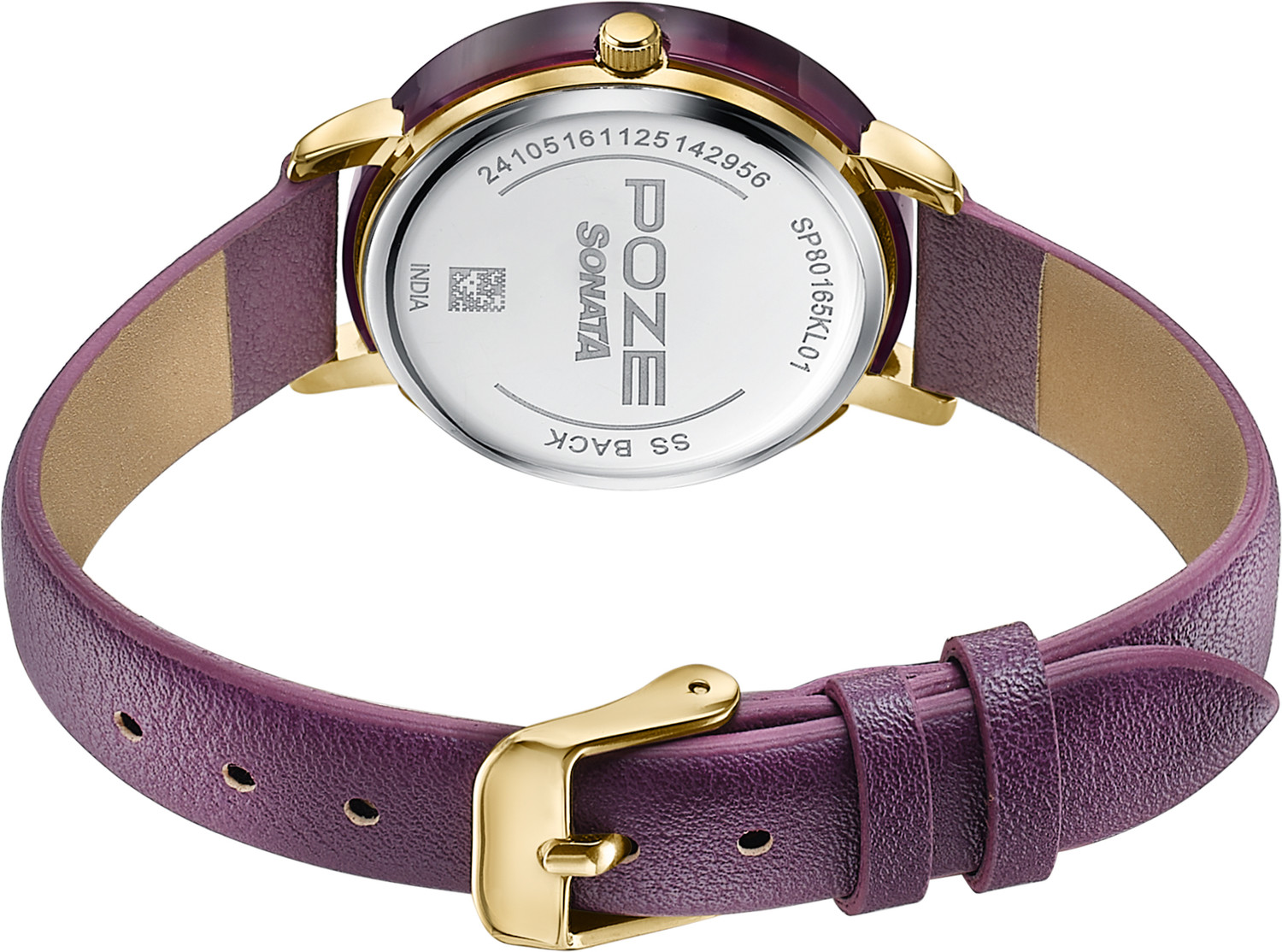 Image of SONATA Poze 8 Sonata Poze 8 Quartz Purple Dial Purple PU Leather Strap Analog Watch - For Women