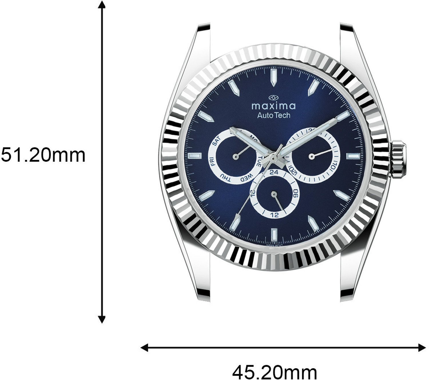 Image of MAXIMA 70790CMGI Auto Tech Collection Blue Dial Silver Strap Analog Watch - For Men
