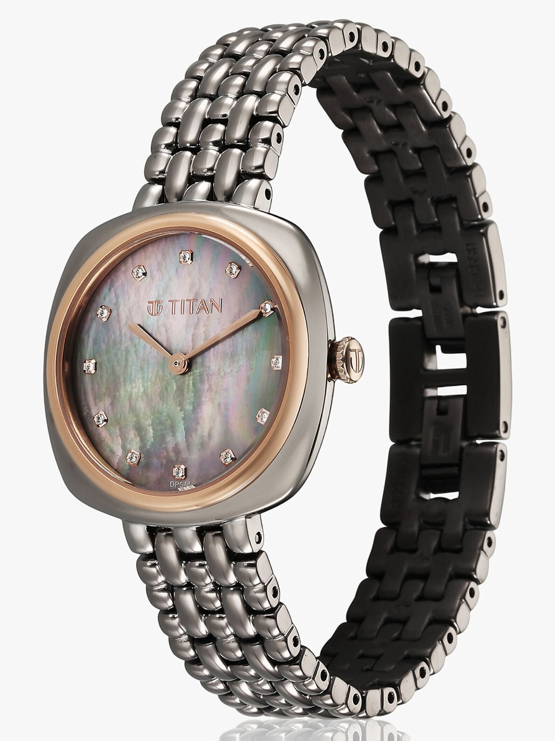 Image of Titan Titan Aura Grey MOP Dial Grey Stainless Steel Strap Analog Watch - For Women