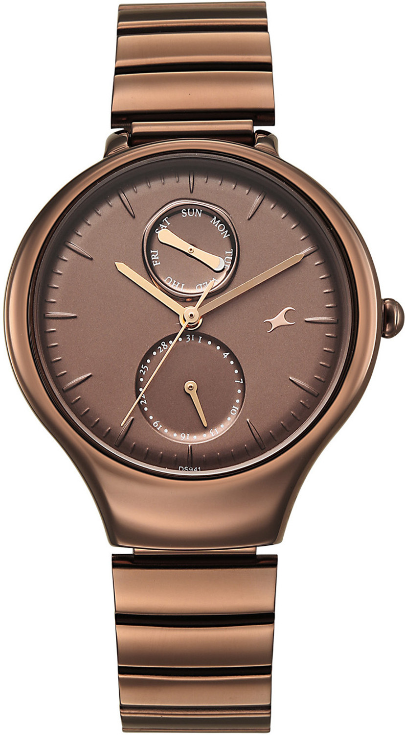Image of Fastrack Gelato Gelato Chocolate Multifunction Dial Brown Stainless Steel Strap Watch Analog Watch - For Women