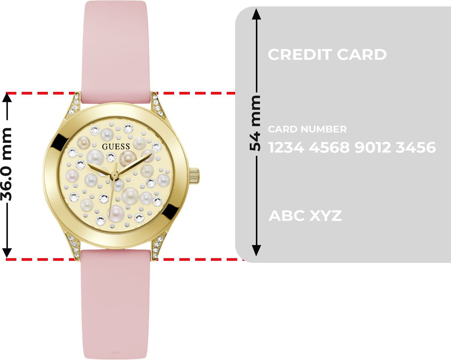 Image of GUESS Champagne Dial Analog Watch - For Women