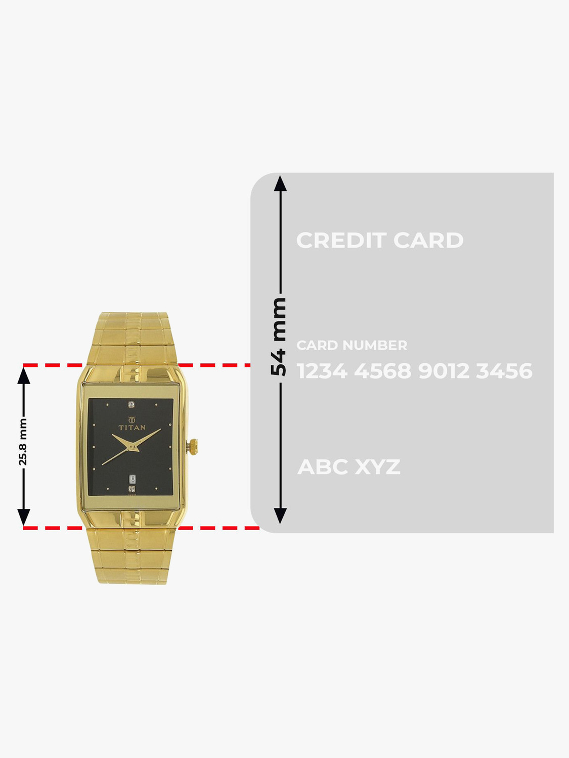 Image of Titan Titan Karishma with Date Black Dial Golden MetalStrap Analog Watch - For Men