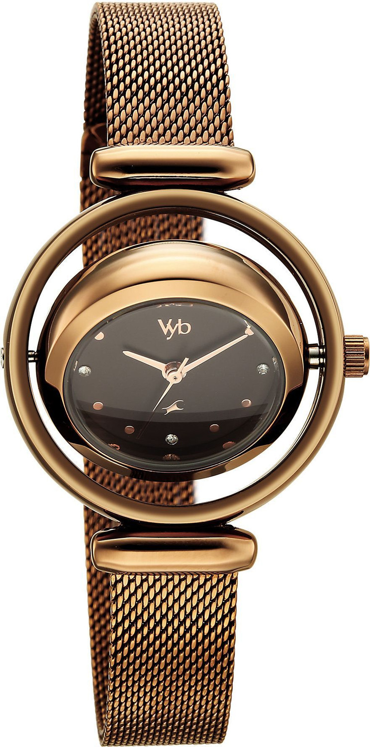 Image of Fastrack Vyb Celeste Manifester Quartz Silver Dial Steel Stainless Steel Strap Analog Watch - For Women