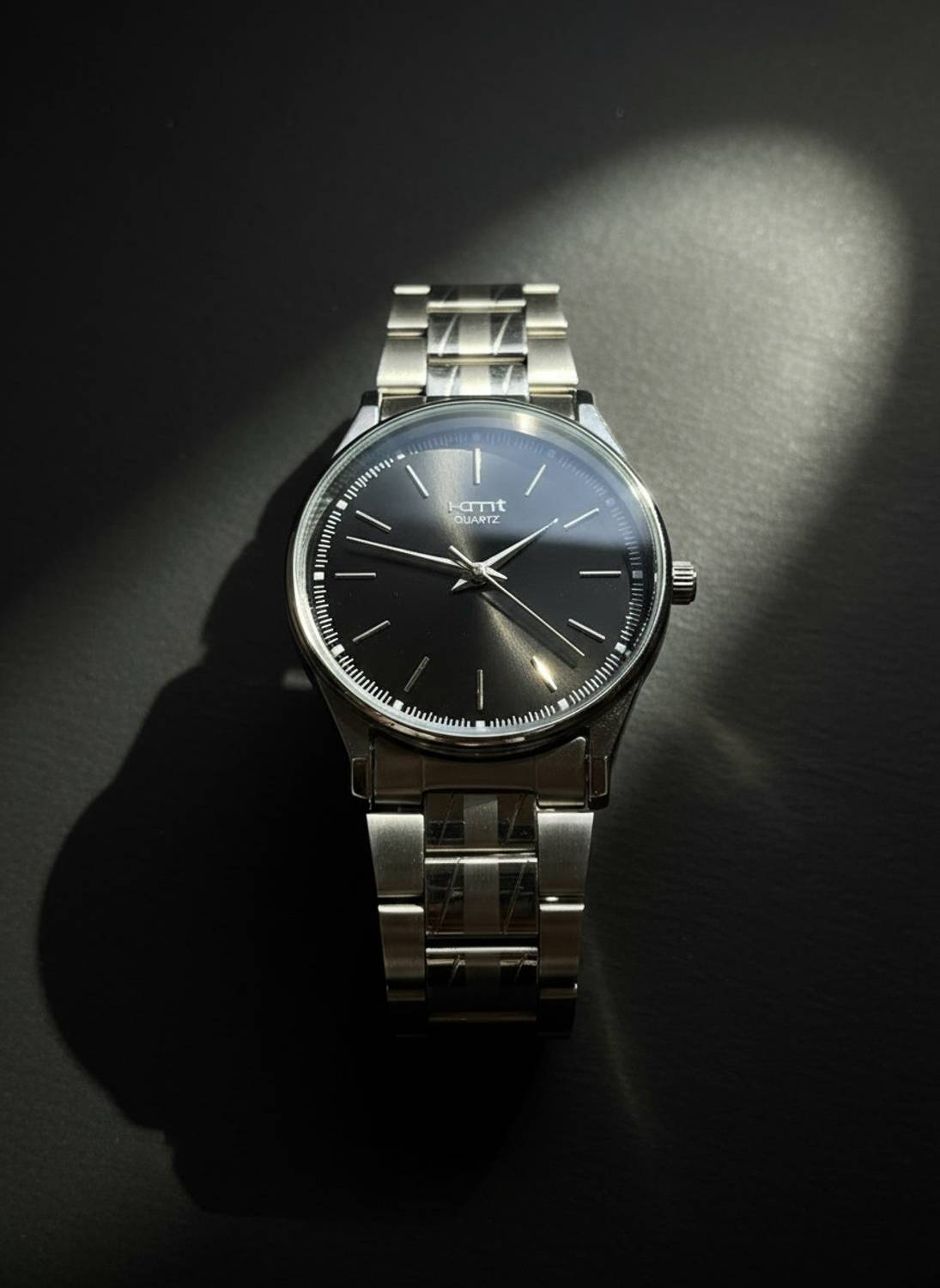 homot Black Aura Men's Black Dial Silver Chain Watch - Image 5