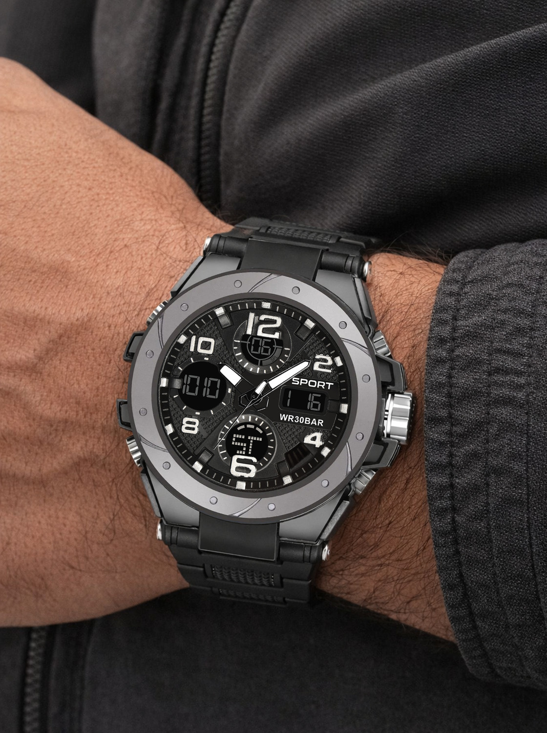 Image of PROVOGUE PRVG-7017 Calendar|Stop Watch|Trending|Shock Chronograph Resistant Luminous Digital Watch Analog-Digital Watch - For Men