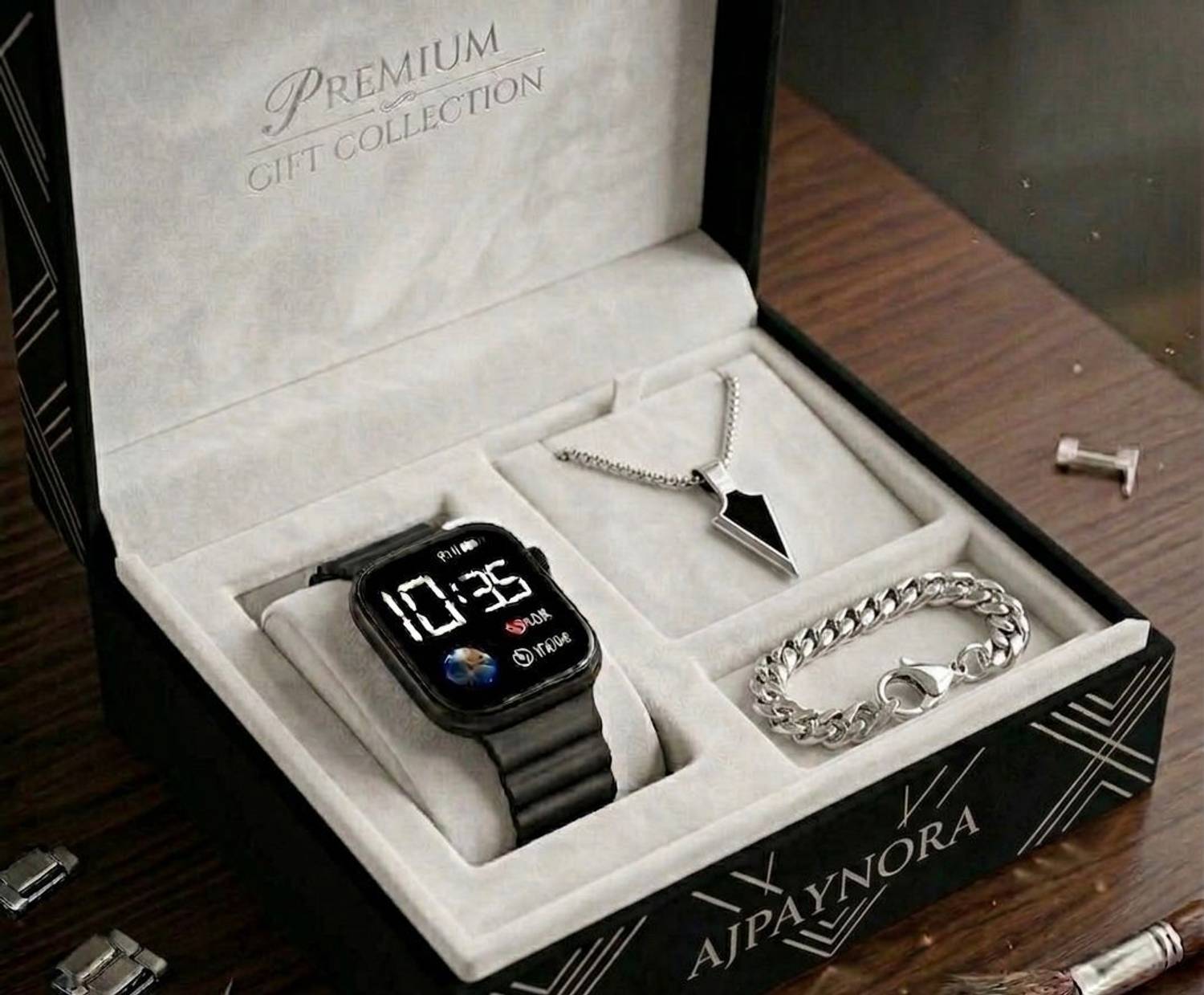 AJPAYONRA Stylish Combo Pack Of Watch, Necklace And Bracelets for unisex-06 Ultra watch Digital Watch - For Men