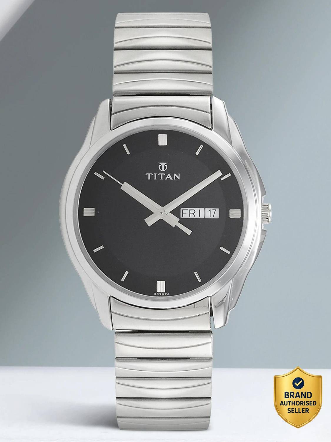 Titan Karishma Black Dial Silver Strap Watch - Men - Image 1