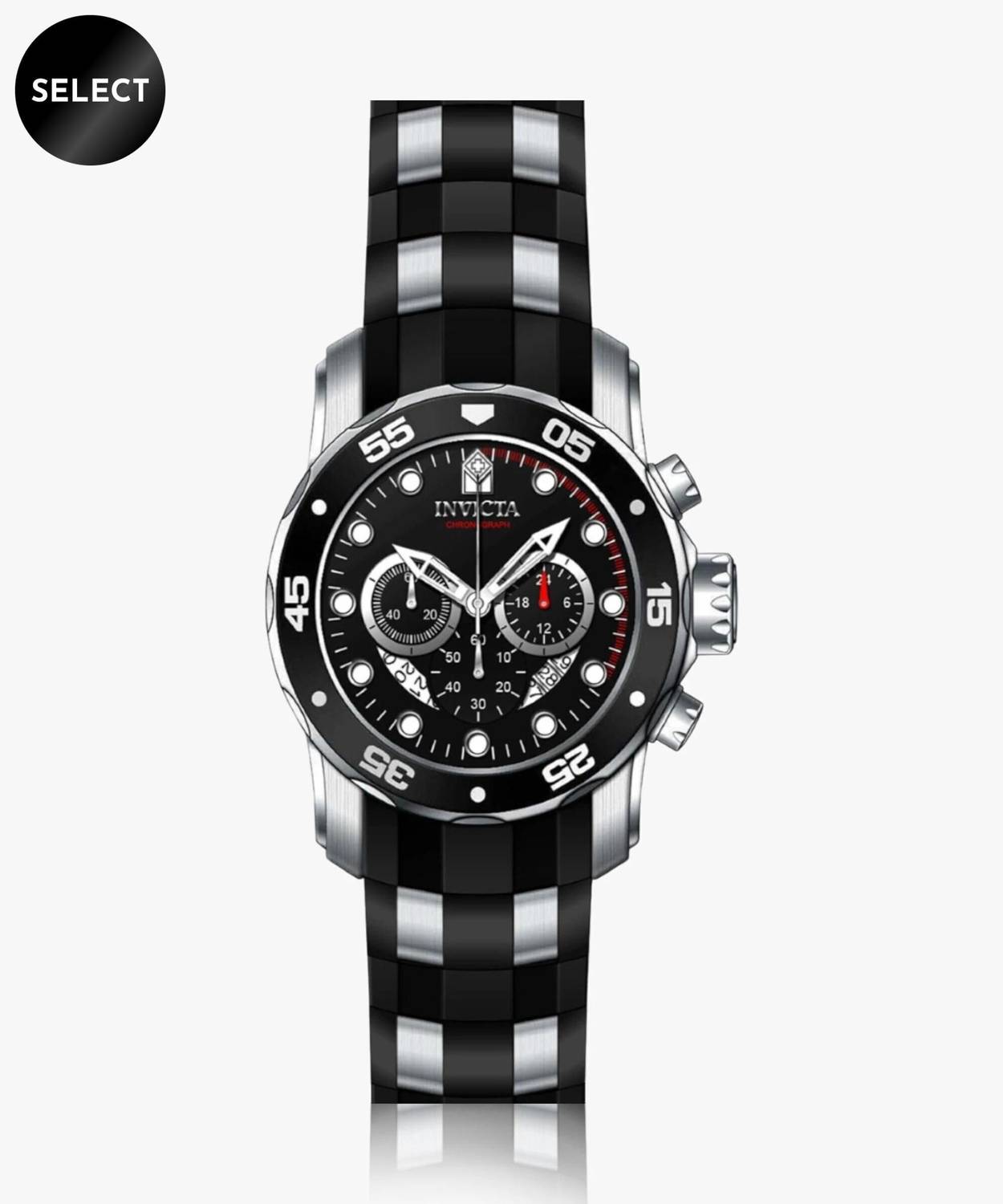 INVICTA 6977 Pro Diver Chronograph Quartz Black Dial Analog Watch 