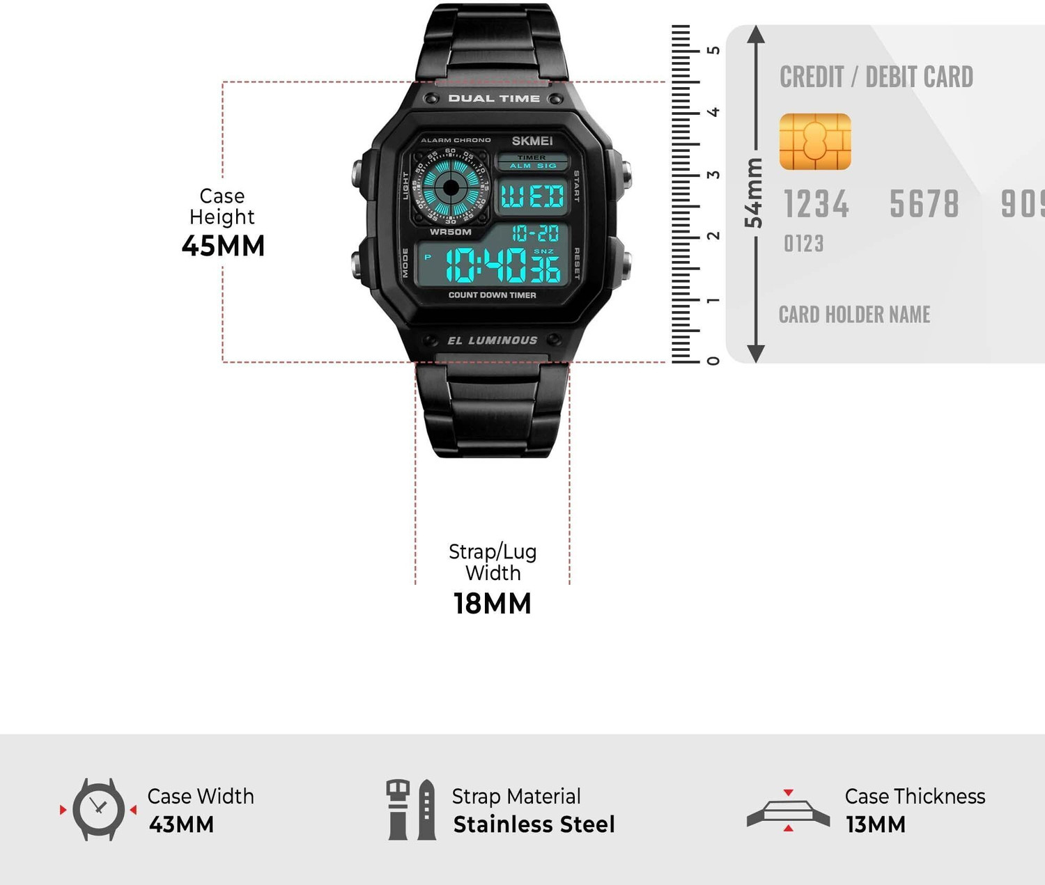 Image of SKMEI 1335BK Skmei Digital Watch - For Men