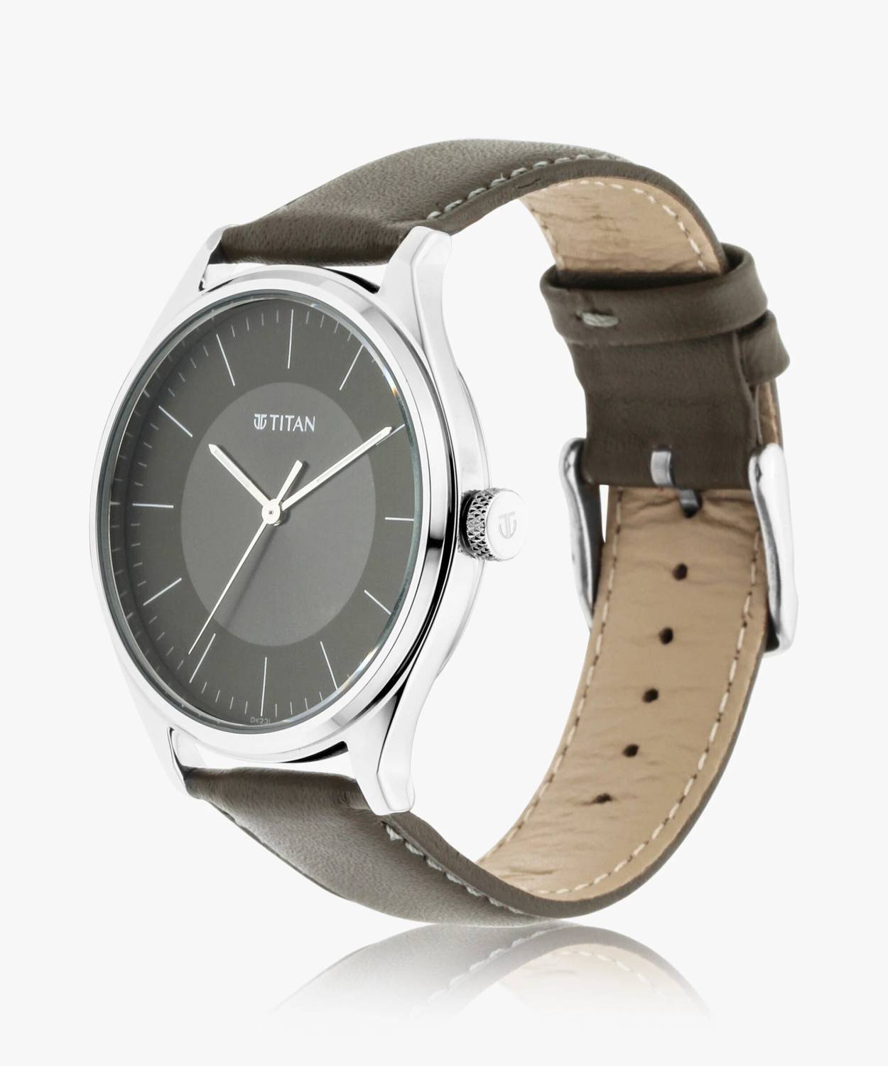 Titan Workwear Urban Edge Grey Dial Brown LeatherStrap Watch - Image 3