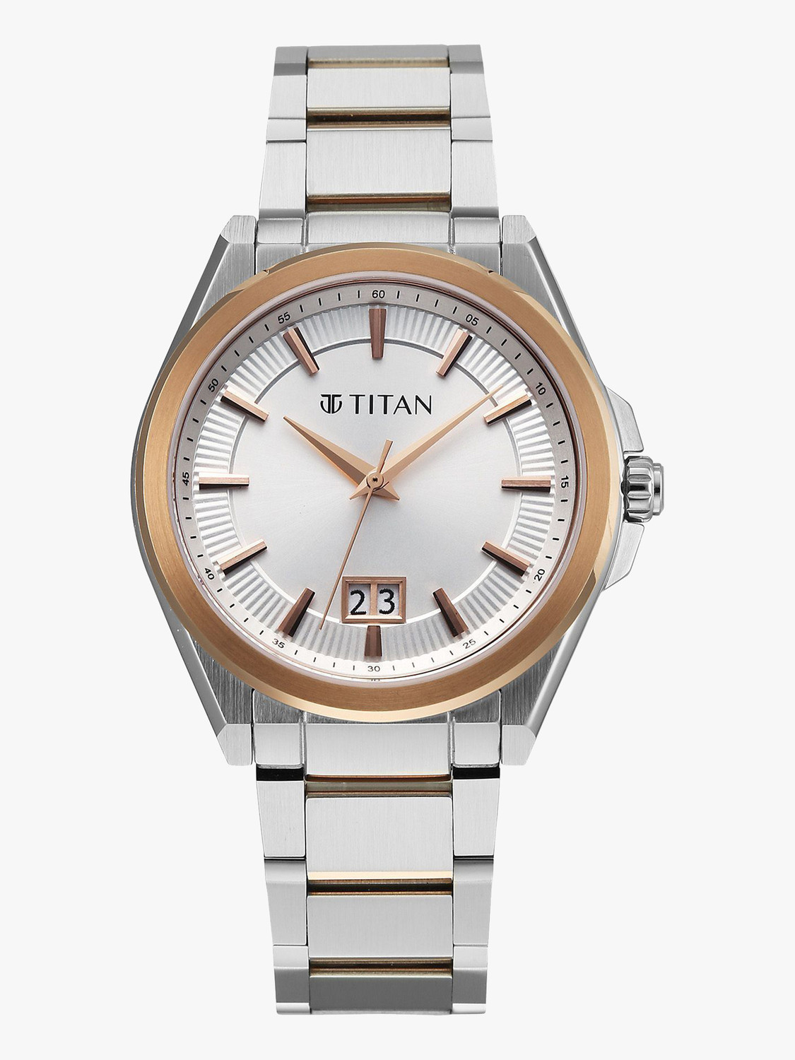 Image of Titan Classique Big Date Titan Classique Big Date Quartz Silver Round Dial Men's Watch / Analog Watch - For Men