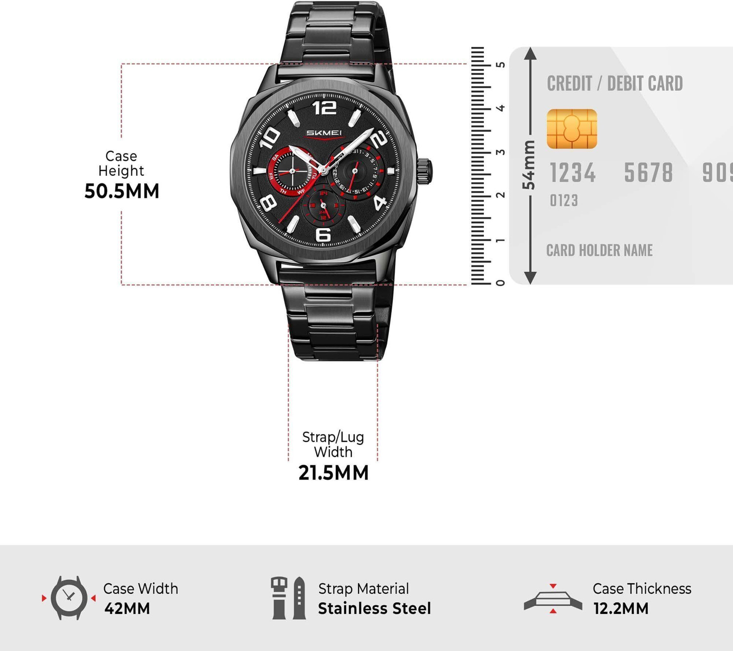 Image of SKMEI 9350BKBK Skmei Analog Watch - For Men