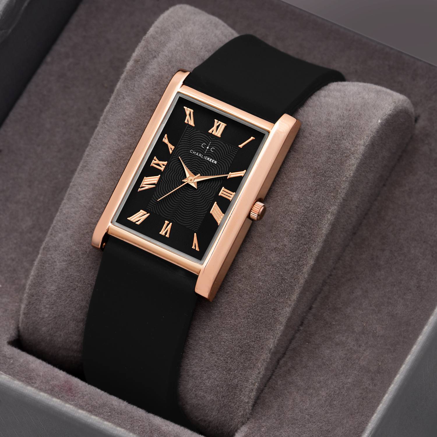 CHARLIEKEEN Rose Gold Square Dial Watch - Image 2