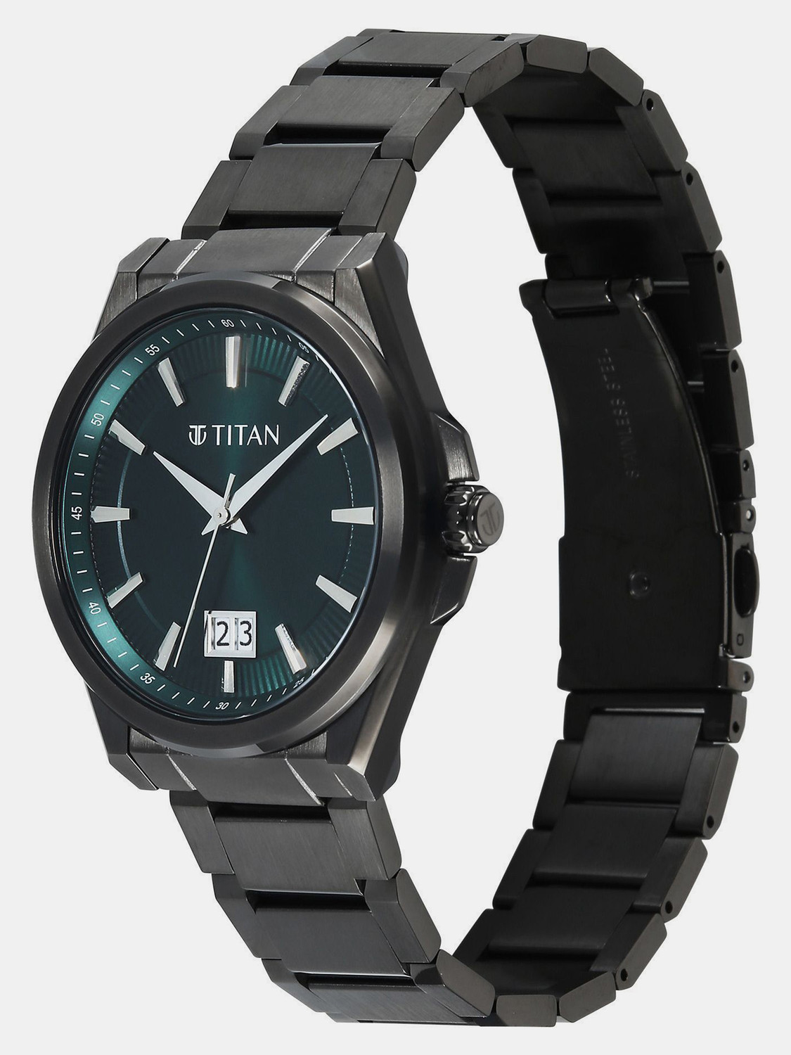 Image of Titan Classique Big Date Titan Classique Big Date Quartz Green Round Dial Men's Watch / Analog Watch - For Men